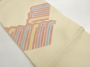 塩瀬金駒刺繍抽象模様名古屋帯